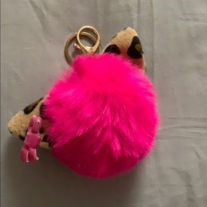 Poof ball key chain with kitty ears